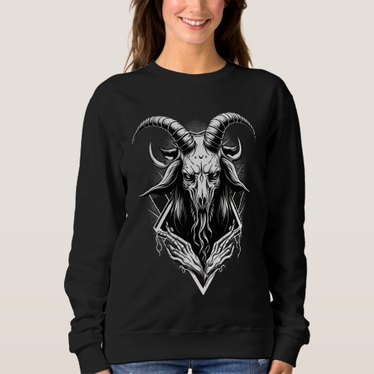 Goat Baphomet Occult Gothic Demon Trui (Voorkant)