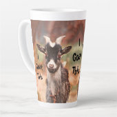 Goat Cute Funny, ik ga hier naartoe Latte Mok (Linkerhoek)