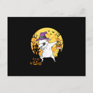 Goat Dabbing Witch Pumpkin Funny Dog Halloween Briefkaart