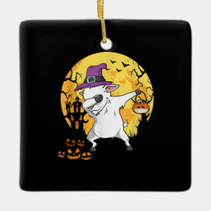 Goat Dabbing Witch Pumpkin Funny Dog Halloween Keramisch Ornament
