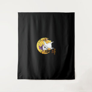 Goat Dabbing Witch Pumpkin Funny Dog Halloween Wandkleed