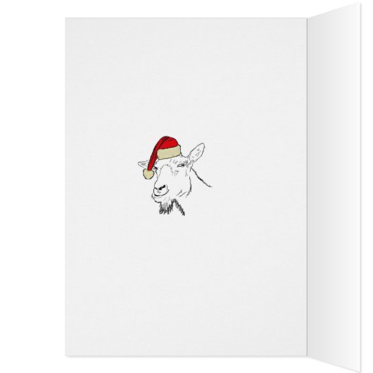 Goat Funny Santa Slogan en Drawing (Binnen (Links))