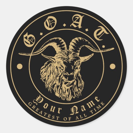 GOAT GROOTSTE Sjabloon VAN HET TIJDEtiket Ronde Sticker (Voorkant)
