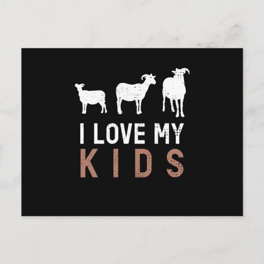 Goat I Love My Kids Goats Briefkaart (Voorkant)