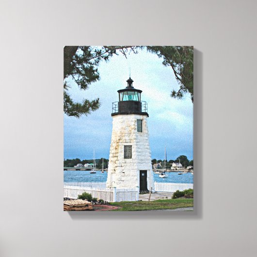 Goat Island Lighthouse, Rhode Island Canvas Afdruk (Voorkant)