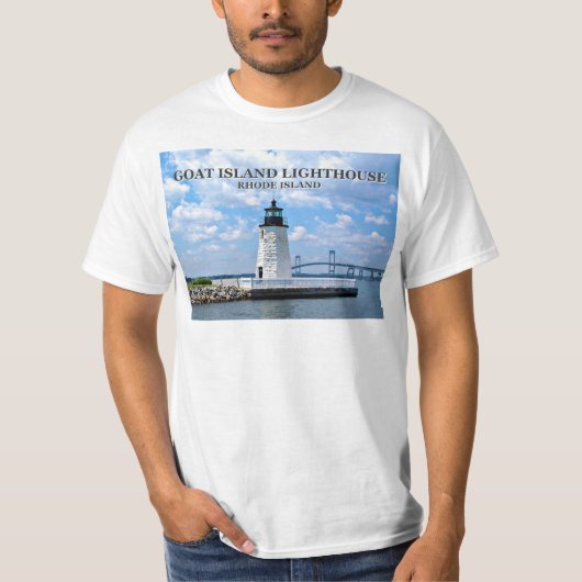 Goat Island Lighthouse, Rhode Island T-Shirt (Voorkant)