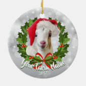 GOAT LaMancha Enfant Santa Hat Noël Ornement (Dos)