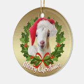 GOAT LaMancha Kind Santa Hat kerstversiering Keramisch Ornament (Links)