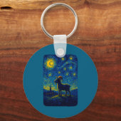 Goat Lover Santa Hat Christmas Starry Cute Night V Sleutelhanger (Voorkant)