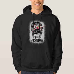 Goat Mama Messy Bun Goat Mam Messy Bun Hair Glasse Hoodie