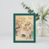 Goat met kerstcadeau feestdagenkaart (Staand voorkant)