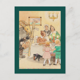 Goat met kerstcadeau feestdagenkaart