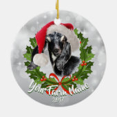 GOAT Nubian Kid Santa Hat Noël Ornement (Dos)