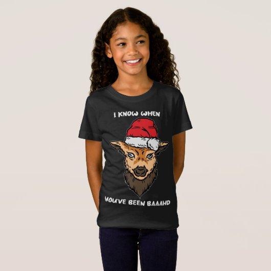 Goat Santa Hat Christmas Pyjama Funny Boerderij An T-shirt (Voorkant volledig)