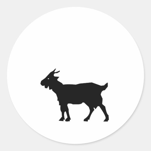 Goat Silhouette Ronde Sticker (Voorkant)