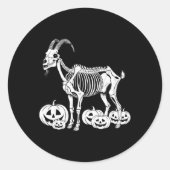 Goat Skeleton Verjaardag Halloween Mannen Vrouwen Ronde Sticker (Voorkant)