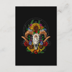 Goat Skull Psychedelic Sunflower Informatiekaartje