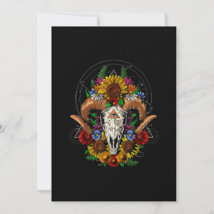 Goat Skull Psychedelic Sunflower Save The Date