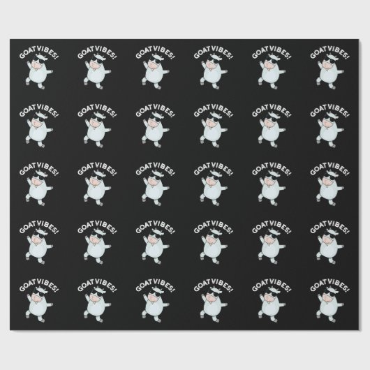 Goat Vibes Funny Good Vibes Animal Pun Dark BG Cadeaupapier (Vlak)