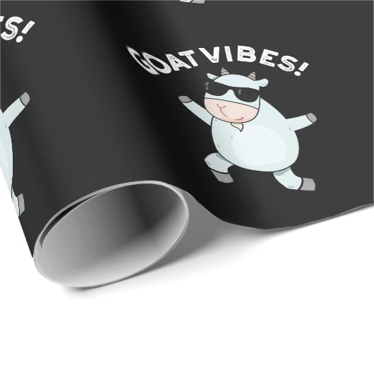 Goat Vibes Funny Good Vibes Animal Pun Dark BG Cadeaupapier (Rol Hoek)