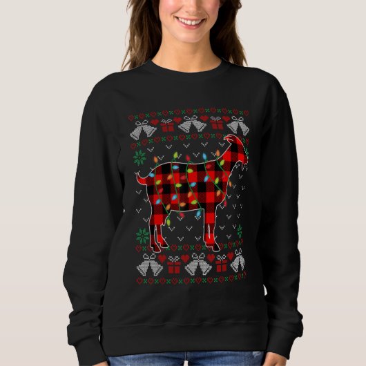 Goat Xmas Lights Ugly Christmas Sweater (Voorkant)