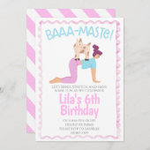 Goat Yoga Birthday Invitation Kaart (Voorkant / Achterkant)