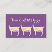 Goat Yoga Pastels Cute Custom Yoga Instructor Visitekaartje (Achterkant)