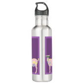 Goat Yoga Pastels Funny gepersonaliseerd met naam Waterfles (Achterkant)