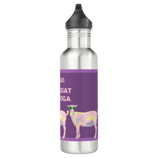 Goat Yoga Pastels Funny gepersonaliseerd met naam Waterfles (Rechts)
