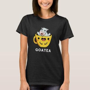 Goatea Funny Goat Tea Pun Dark BG T-shirt