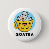 Goatea Funny Goat Tea Pun Ronde Button 5,7 Cm (Voorkant)