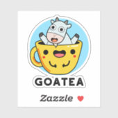 Goatea Funny Goat Tea Pun Sticker (Vel)