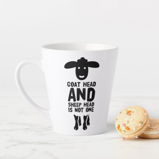 Goatenkop schaafkop Funny Quote met zwarte tekst Latte Mok (In situ)