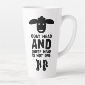 Goatenkop schaafkop Funny Quote met zwarte tekst Latte Mok (Rechts)