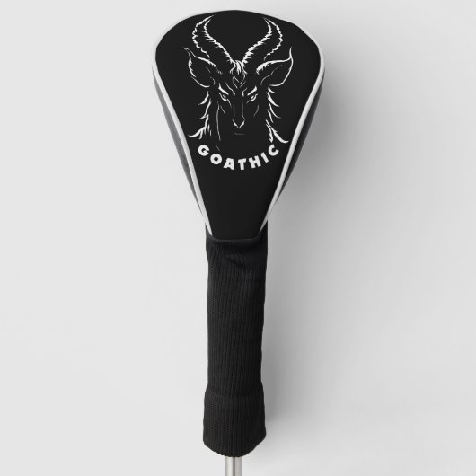 Goathic | Gotische woordspeling | Satanische geit Golfheadcover (Voorkant)