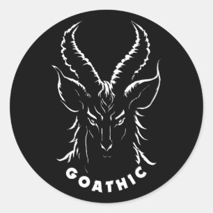 Goathic Gotische woordspeling Satanische geit Ronde Sticker
