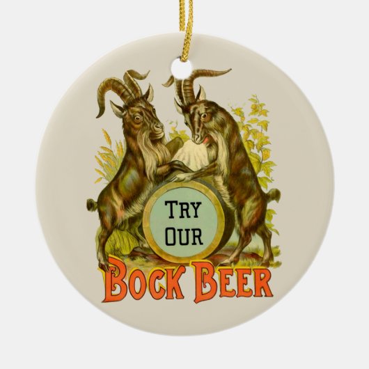Goats Bock Beer Adverteren Keramisch Ornament (Voorkant)