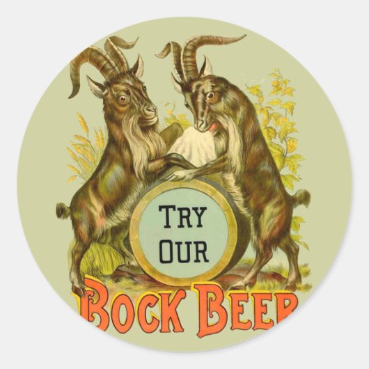 Goats Bock Beer Adverteren Ronde Sticker (Voorkant)