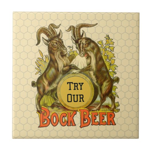 Goats Bock Beer Adverteren Tegeltje (Voorkant)