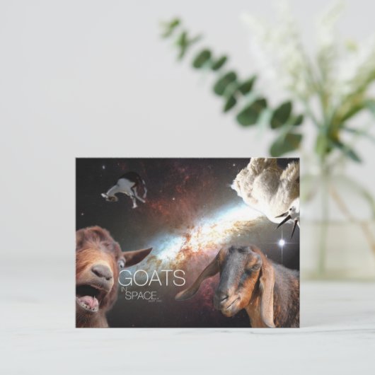Goats.In.Space Briefkaart (Staand voorkant)