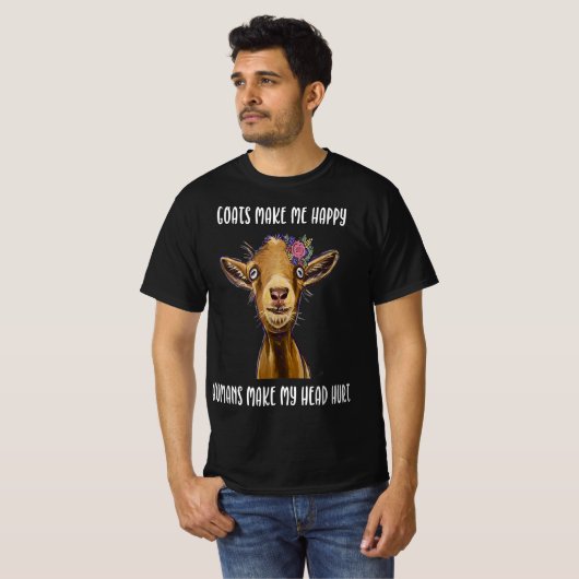 goats make me happy |goat lover t-shirt (Voorkant volledig)