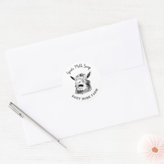 Goats Milk Soap Grappig Boerderij Geitengeschreeuw Ronde Sticker (Envelop)