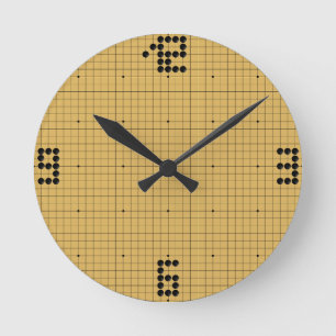 Goban Clock - Black Stones - 3-6-9-12 Ronde Klok