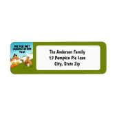 Gobble Bless You Funny Turkey's Thanksgiving Etiket (Voorkant)