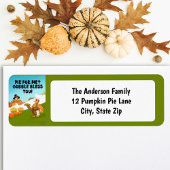 Gobble Bless You Funny Turkey's Thanksgiving  Etiket