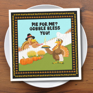 Gobble Bless You Grappige Turkey's Friendsgiving Servet