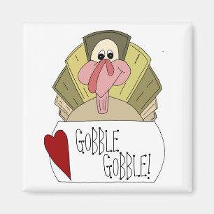 Gobble Cartoon Turkey Turkije Magneet