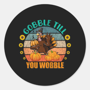 Gobble Family Kids Matching Kerstmis Pyjama Ronde Sticker