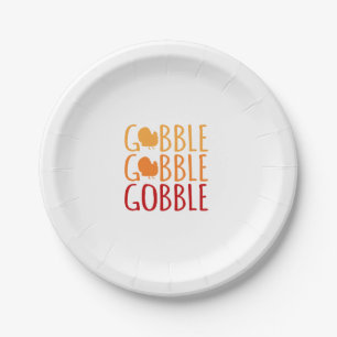 Gobble Funny Thanksgiving Turkey Family Man Women Papieren Bordje