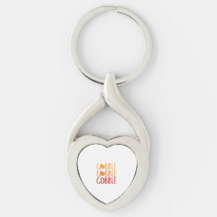 Gobble Funny Thanksgiving Turkey Family Man Women Sleutelhanger